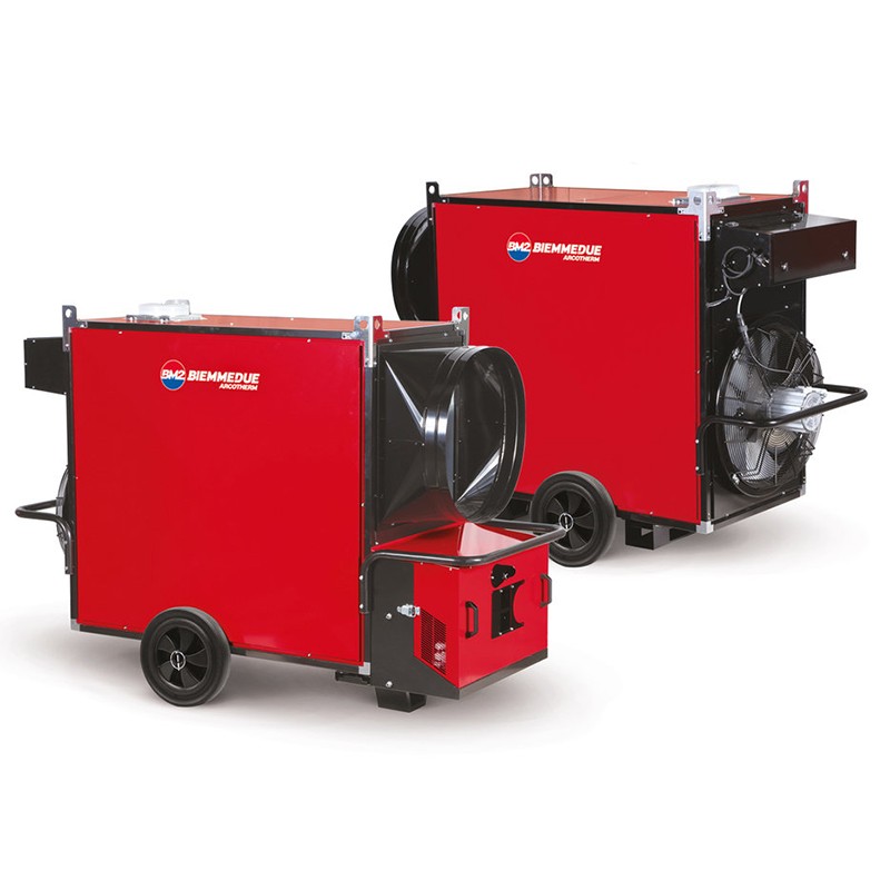 Generador de aire caliente Jumbo 110 Ahnpro en funcionamiento.