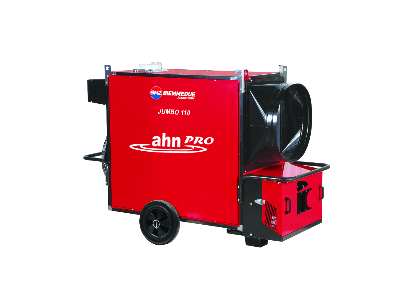 Generador de aire caliente Jumbo 110 Ahnpro en funcionamiento.